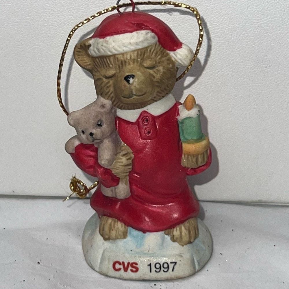 Vintage 1997 CVS Pharmacy Traditions Ornament for the Holidays Painted Ceramic o